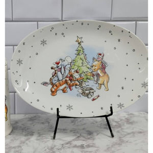 Christmas Winnie the Pooh serving platter, Christmas Pooh Plate, Disney